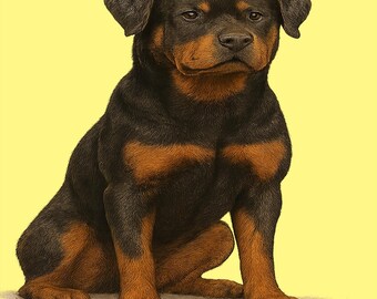 Watercolor Rottweiler Portrait T-Shirt, Dog Lover Gift