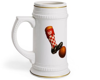 Jarra de cerveza de fútbol de Croacia, taza con la bandera croata, regalo para aficionados al fútbol, vaso para el día del partido