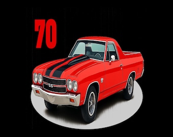Koszulka z 1970 roku dla klasycznego samochodu ciężarowego, vintage, muscle cara, prezent dla niego
