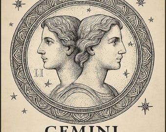 Tvillingarna Zodiac T-shirt, stjärnteckengåva, astrologi tvillingar tee, födelsedagspresent i juni