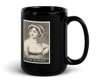 Taza de Jane Austen, regalo de Orgullo y Prejuicio, ideal para amantes de los libros y la literatura.