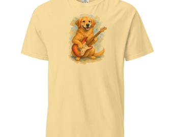 T-shirt guitare Golden Retriever - T-shirt Rockin' Dog Lover