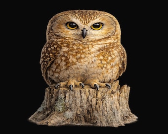 Northern Saw-Whet Owl T-shirt med illustrerad raptor-tröja för fågelskådare