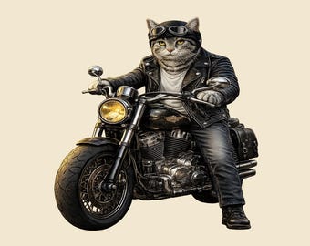 Camiseta de motociclista American Shorthair, regalo para amantes de los gatos y las motocicletas.