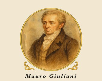 Chemise Mauro Giuliani pour maîtres de la guitare classique, cadeau pour professeur de musicien