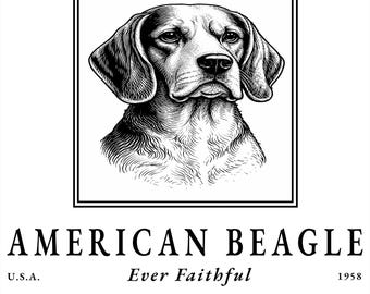 Vintage shirt met Amerikaanse beagle-illustratie – Classic Dog Lover Apparel