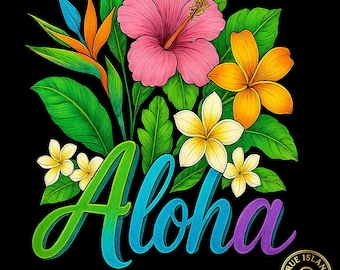 Aloha Tropical Flowers Hawaiian Island Life T Shirt