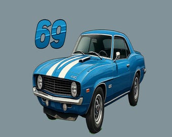 Muscle Car clásico americano de 1969, deportivo de rally vintage, hot rod