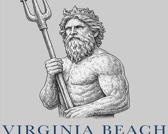 Camiseta de recuerdo de Virginia Beach King Neptune Atlantic Coast – Camiseta de inspiración vintage