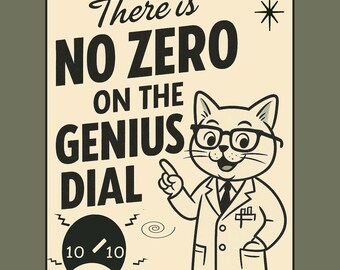 Funny Nerd Cat Shirt Science Teacher Gift Retro Genius Humor Tee