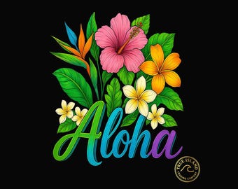 Aloha-skjorta tropisk blomma Hawaii hibiskus blommig t-shirt