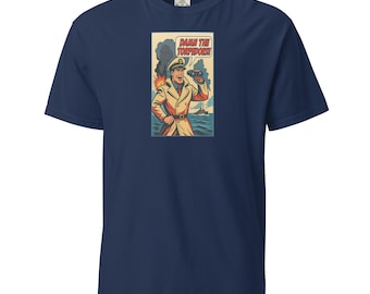 Affiche de guerre navale rétro, chemise patriotique pour homme de service américain