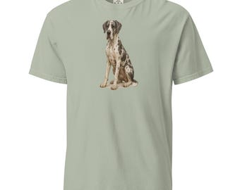 T-shirt pour chien à pois - T-shirt pour amoureux des chiens style dogue allemand, chemise art chien réaliste, cadeau pour propriétaire d'animal de compagnie, vêtements pour amoureux des animaux