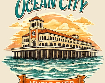 Camiseta Ocean City Music Pier: Camiseta vintage Jersey Shore Boardwalk