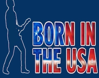 Born in the USA Guitar T Shirt Patriotic Music Tee American Rock Shirt
