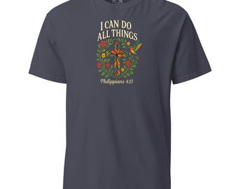 T-shirt Christian Floral Cross – « Je peux tout faire »