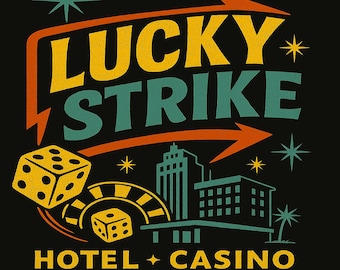 Chemise d'hôtel vintage Las Vegas Lucky Strike 1957 T-shirt rétro dés de casino
