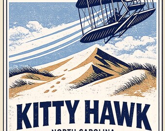 Camiseta de ala delta Kitty Hawk: Camiseta de aviación de Outer Banks