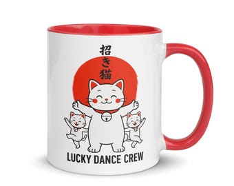 Fortune Cat Mug | Lucky Cat Art | Maneki Neko Mug | Japanese Good