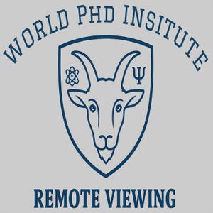 リモートビューイングTシャツ、CIA機密解除プロジェクト・スターゲイト・シールドのロゴ、超能力研究オタクのジョーク