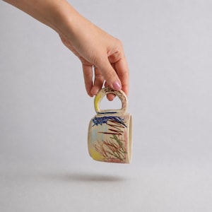 Muse No2 Handmade Ceramic Mug | Hand Painted Stoneware Coffee Cup | Artistic Pottery Mug | Unique Artisan Mug | 200 ml