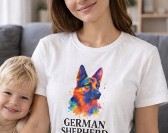 German Shepherd Mom Watercolor Shirt – Dog Mom Gift Tee