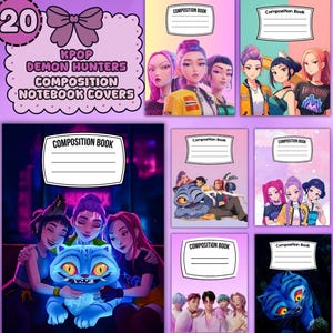 KPop Demon Hunters Composition Notebook Covers | 20 Printable School Book Covers