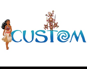 Vaiana Anpassat Namn PNG | Vaiana Namndesign | Öprinsessa Födelsedag | Vaiana Tårtdekoration | 300 DPI Transparent PNG