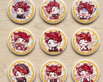 Love and Deepspace Valko Badge Gift Set – 58mm(2.28 inch) Anime Pins with Photocards & Stickers