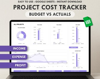Project Cost Tracker Spreadsheet Project Budget Template Project Cost Template Project Budget Google Sheets Project Management Template