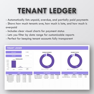 Rental Property Tracker Landlord Spreadsheet Property Income and Expense Tracker Rental Bookkeeping Rental Property Template Rent Payment image 5