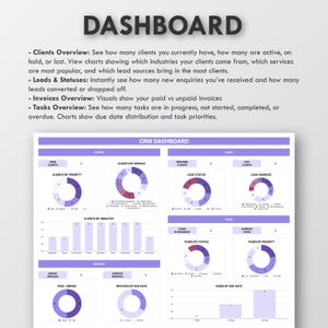 Client Tracker Spreadsheet Task Tracker Google Sheets Template CRM Dashboard Invoice Tracker Lead Management Customer CRM Client Planner Bild 5