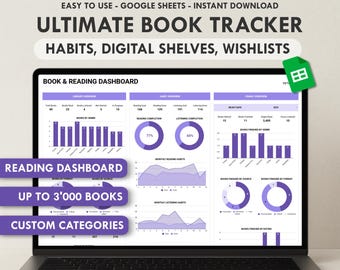 Book Tracker & Reading List Google Sheets Reading Tracker Book Review Spreadsheet Reading Journal Spreadsheet Gift For Book Lovers Gift