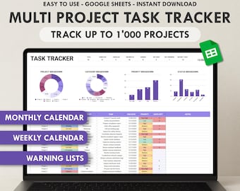 Multi Project Task Tracker Spreadsheet Google Sheets To Do List Template Task Manager Template Team Project Manager Task Priority List Work