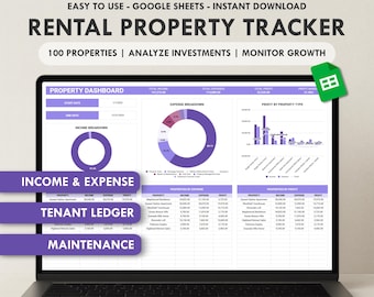 Rental Property Tracker Landlord Spreadsheet Property Income and Expense Tracker Rental Bookkeeping Rental Property Template Rent Payment