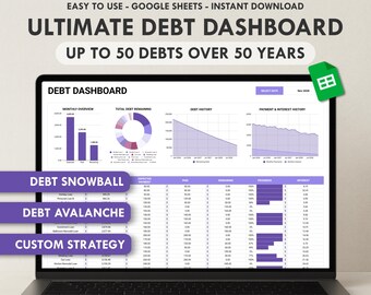 Debt Payoff Tracker Debt Snowball Avalanche Spreadsheet Google Sheets Debt Tracker Financial Planner Debt Planner Loan Tracker Finance