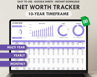 Net Worth Tracker Spreadsheet for Google Sheets Net Worth Calculator Dashboard Personal Finance Planner Assets And Liabilities Tracker