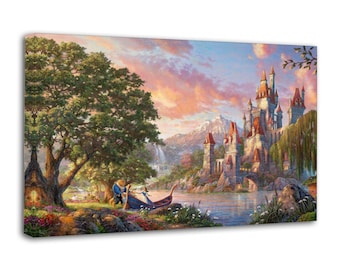 Castle Beauty the Beast Canvas Print Posters Wall Art Painting Canvas Gift Living Room Prints Bedroom Decor Poster Art