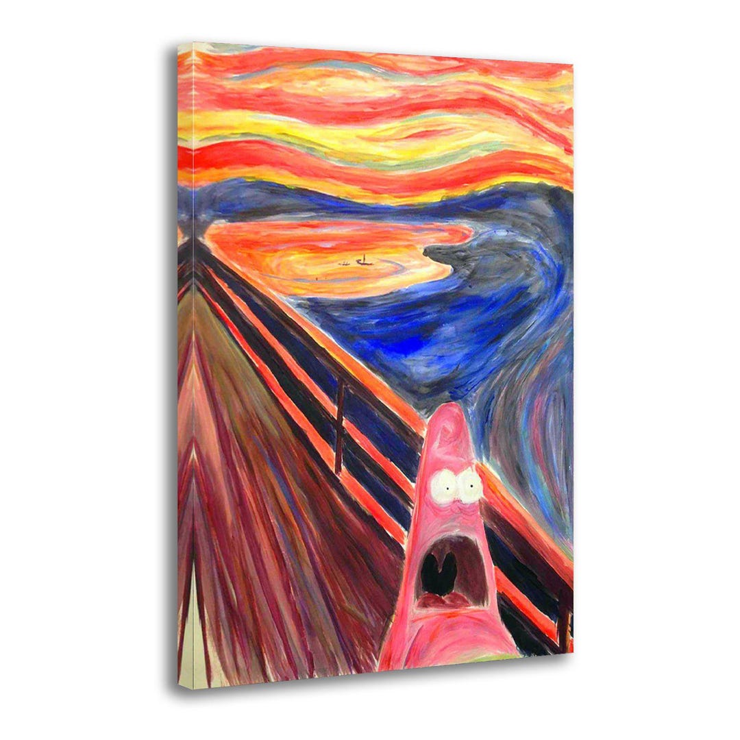 Van Gogh Screaming Patrick Star Cartoon Canvas Print Posters Wall Art ...