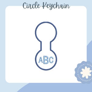 Custom Circle Keychain for 4x4 Hoop - Machine Embroidery Files