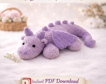 ふわふわシェニールドラゴンの編み図｜初心者向けあみぐるみぬいぐるみ（PDF）