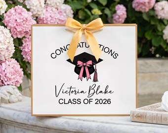 Sac cadeau de remise des diplômes personnalisé, cadeau personnalisé pour les diplômés de la promotion 2026, cadeau souvenir diplômé universitaire pour elle ou pour lui