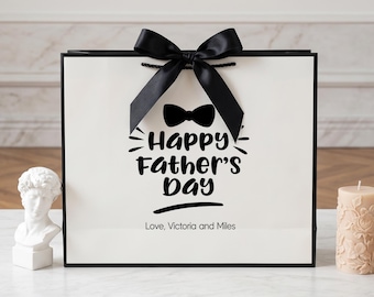 Sac cadeau personnalisé fête des pères Sacs cadeaux personnalisés noeud papillon Sac cadeau d'anniversaire pour homme élégant Emballage de proposition de garçon d'honneur