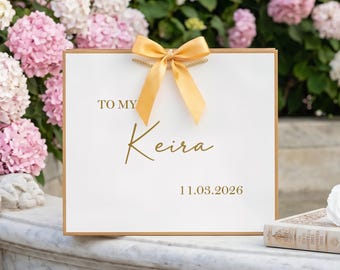 Sac cadeau prénom personnalisé, pour partenaire, ami, mariage, baby shower ou famille, fourre-tout personnalisé pour elle et lui, cadeau pour une occasion spéciale