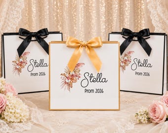 Sac cadeau personnalisé pour bal de promo avec nom personnalisé, cadeau de fin d'année scolaire pour adolescente, élégant sac cadeau pour bal de promo