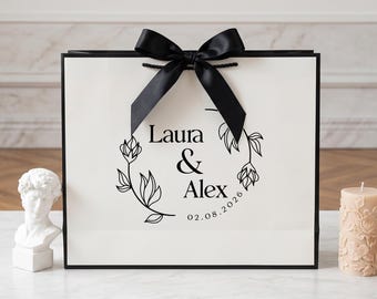 Sacs de cadeaux de mariage personnalisés pour biscuits et beignets, sacs de cadeaux personnalisés pour la douche nuptiale, cadeaux de réception de mariage élégants