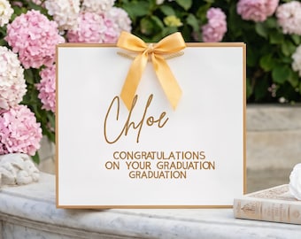 Sac cadeau de remise des diplômes personnalisé Emballage cadeau de félicitations personnalisé Sac souvenir élégant pour les diplômés universitaires et collégiaux
