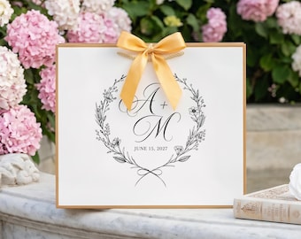 Personalized Wedding Gift Bag, Custom Initial Name Bag, Elegant Bridal Gift Packaging, Wedding Favor Gift For Newlyweds