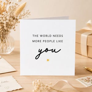 Minimal Congratulation Paper Card, Cursive Inspirational Text Note, Lovely Indoor Table Thank You Favor Decor
