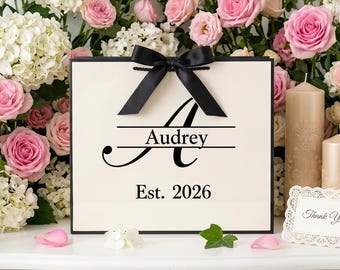 Personalized Wedding Welcome Bag for Hotel Guests Custom Monogram Favor Bag Minimalist Marriage Celebrations